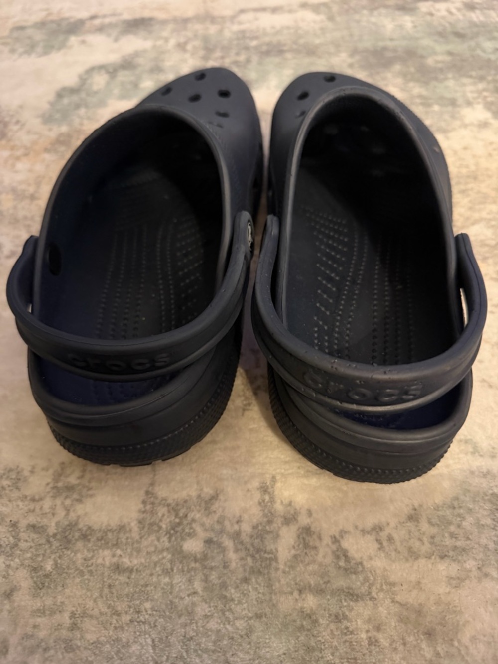 CROCS Navy Blue Classic Clog with Heel Strap - Picture 2 of 3